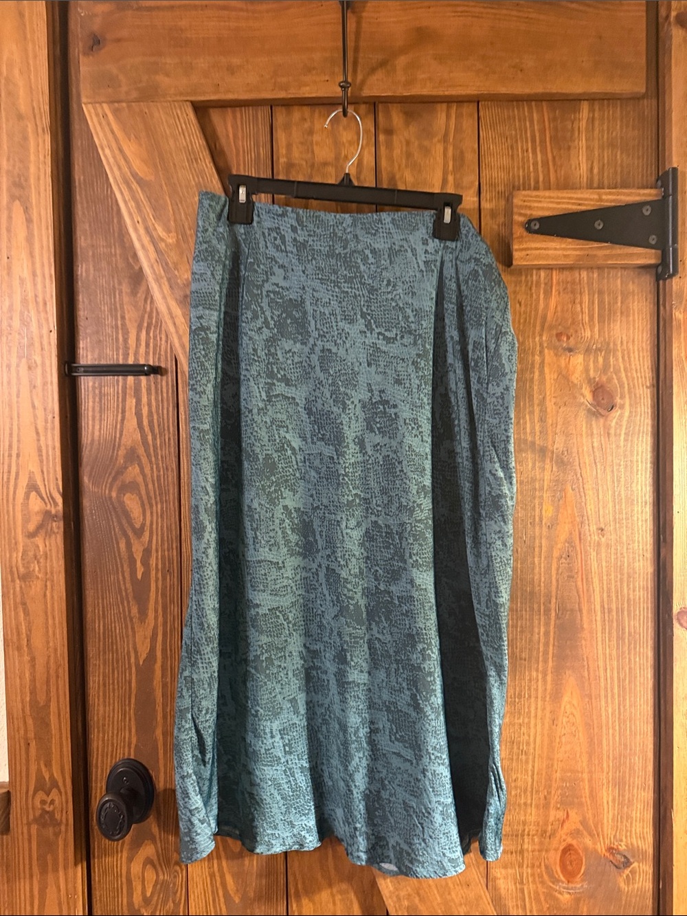 a new day Teal Patterned Maxi Skirt with Black Panels